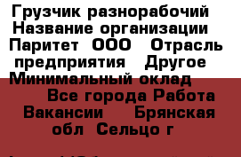 Грузчик-разнорабочий › Название организации ­ Паритет, ООО › Отрасль предприятия ­ Другое › Минимальный оклад ­ 29 000 - Все города Работа » Вакансии   . Брянская обл.,Сельцо г.